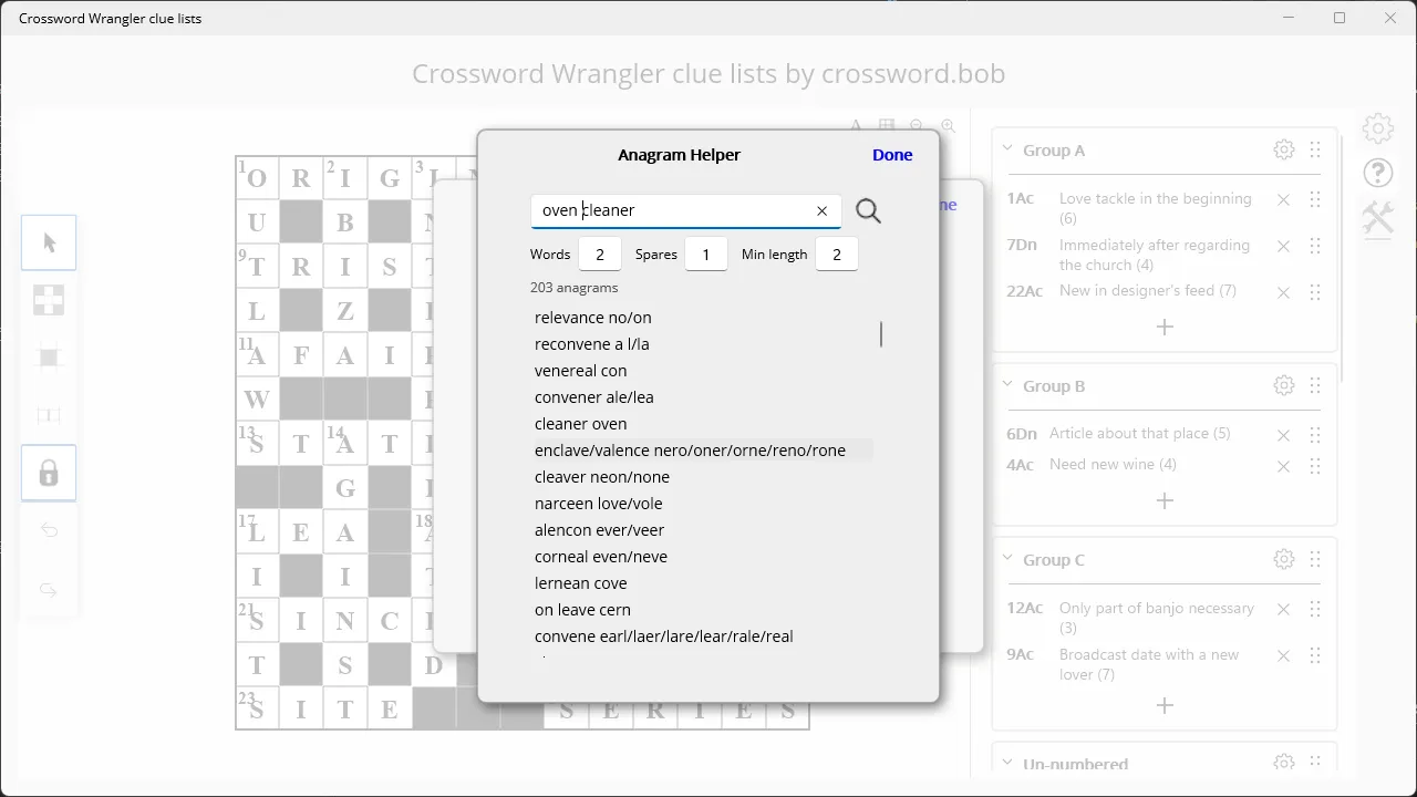 Find anagrams for your answers using Anagram Helper
