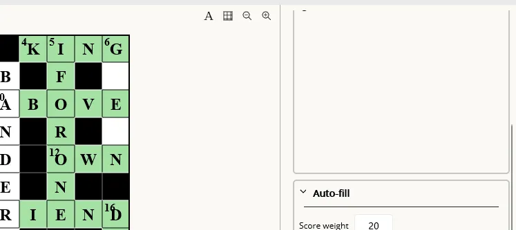 Example of tweaking words selected by auto-fill