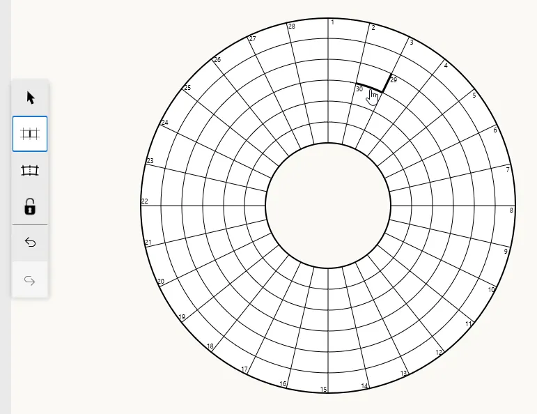 Using the Bar Tool with circular grids