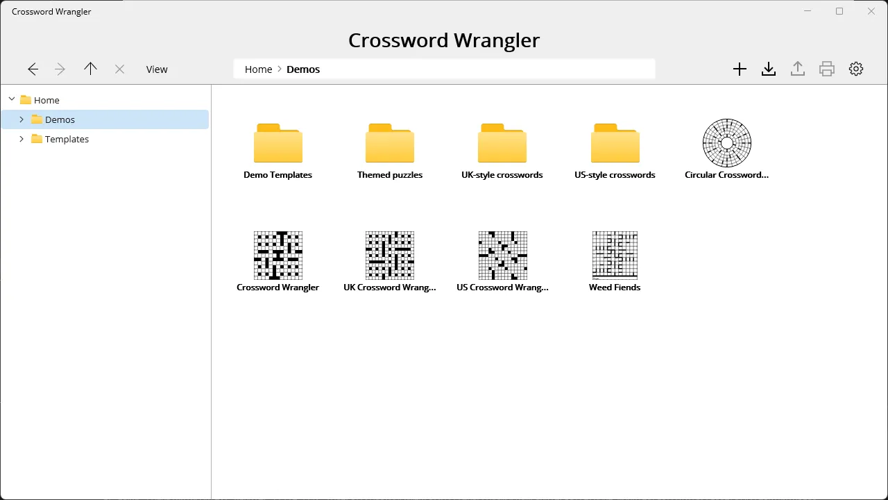The Crossword Wrangler Library page