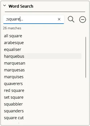 Word Search tool